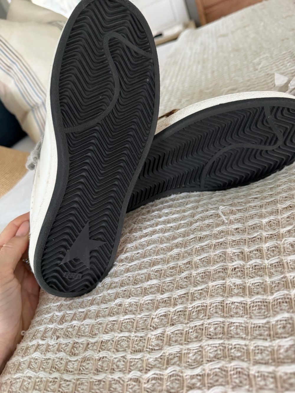 Golden Goose Ball Star Sneakers Leopard Star White Leather with Gray Laces sz 36 - Picture 10 of 10